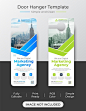 Digital marketing agency door hanger design template