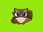 Geek Owl sharp animal smile smiling professor brilliant tutoring teacher mentor tutor student study simple design book sunglasses scientist science owl bird nerd geek smart clever cartoon comic cute fun funny character mascot brand branding illustrative i