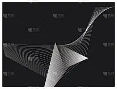 black abstract background with 3d line triangle