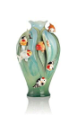 Franz Porcelain Fertility And Abundance Goldfish Vase