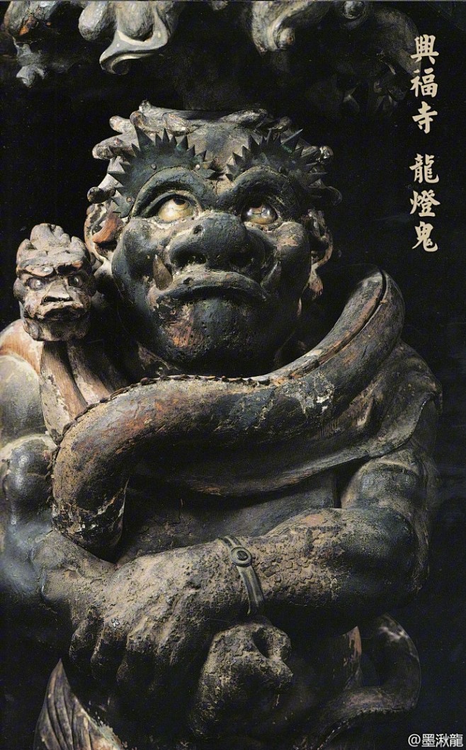 日本兴福寺雕塑之天灯鬼龙灯鬼