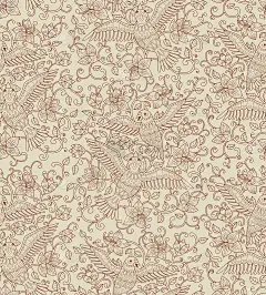 装饰性鸟花无缝花纹轮廓