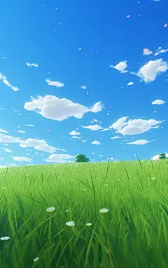 蓝天白云草地素材图片壁纸