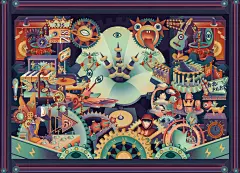《时光能量盒》百雀羚x周杰伦插画商业插画毛赵赵玥 - 原创作品 -  