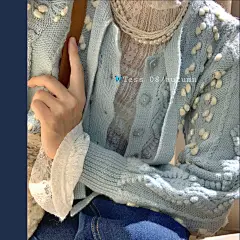 苔丝 Tess 重工手工立体勾花设计感毛衣外套女羊毛针织开衫秋冬-淘宝网