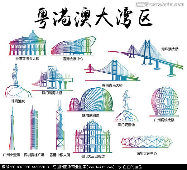粤港澳大湾区地标素材城市地标地标