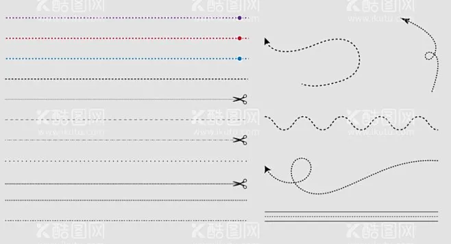 虚线 - 源文件下载【酷图网】虚线,延虚线剪开,铁路线,剪刀,分割线,剪刀虚线,分隔符,虚线分割线,波浪虚线,曲线虚线,虚线曲线,虚线箭头-花瓣网