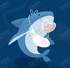 鲨鱼 【酷图网】鲨鱼,海洋生物,海底世界,手绘,插画,Ai矢量,图片素材