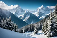 纯洁高原雪山风景摄影图