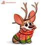 【圣诞驯鹿狗】Daily Paint #1129. Christmas Eve...have a puppy! , Piper Thibodeau : Daily Paint #1129. Christmas Eve...have a puppy!  by Piper Thibodeau on ArtStation.