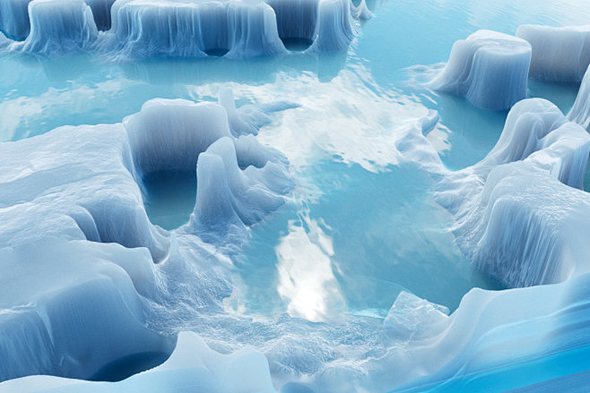 CGI cinema4d glacier...