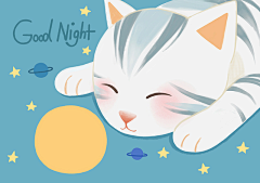Yuki陈蜜采集到猫的晚安