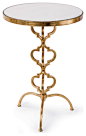 Brando Hollywood Regency Mirror Gold Leaf Round End Table transitional-side-tables-and-end-tables