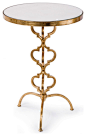 Brando Hollywood Regency Mirror Gold Leaf Round End Table transitional-side-tables-and-accent-tables