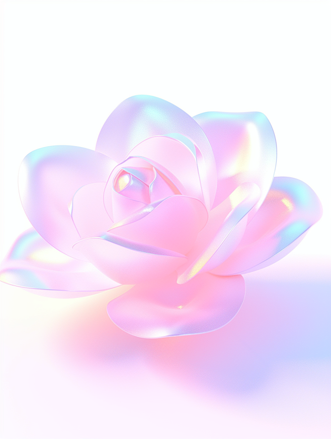 a 3D rose lying on t...