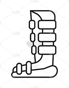 腿撑图标。矫形康复图标向量。物理治疗