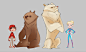 bears racing : concept art for the project  "bears racing"