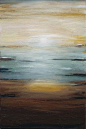 Abstract painting Seascape ocean textured art by LaurenMarems, $250.00