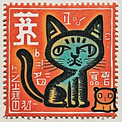 油画Popart风格的日本邮票