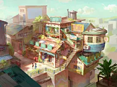 一位马来西亚画师笔下小清新治愈系建筑画风，看完心里真是暖暖的