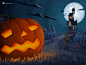 Secret Night halloween night dark silent paint design innn forest ui illustration