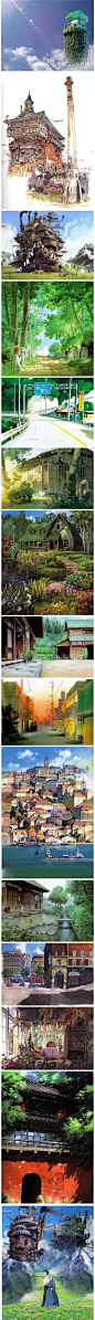 【宫崎骏笔下建筑渲染合集】梦幻美妙的建筑渲染，令人叹为观止。



