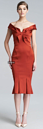 Zac Posen Duchess Satin Fitted Dress