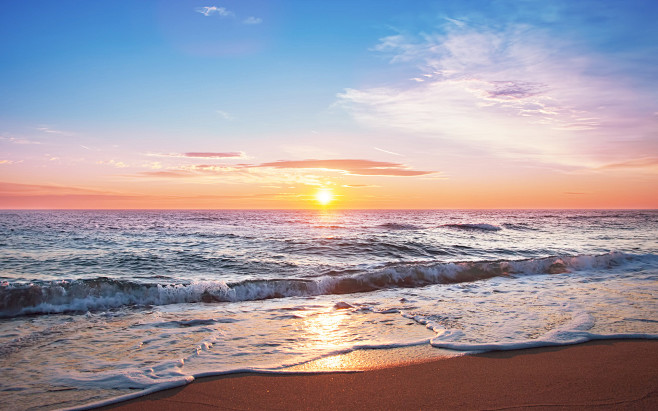 海边日出唯美风景图片电脑高清桌面壁纸海边日出唯美风景图片55壁纸网