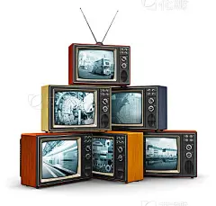 Stack of old TV
