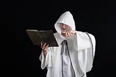魔法师魔法书童话万圣节外模人物摄影图
