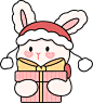 兔年可爱描边贴纸-兔子抱着礼物
商用自行购买，来源：https://www.canva.cn/icons/search/