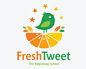 FreshTweet幼儿园 幼儿园logo 小鸟 麻雀 儿童 橙子 卡通 橘子 商标设计  图标 图形 标志 logo 国外 外国 国内 品牌 设计 创意 欣赏