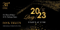 Black And Gold Modern New Year Party Banner