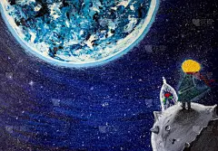 小王子的油画。背景.