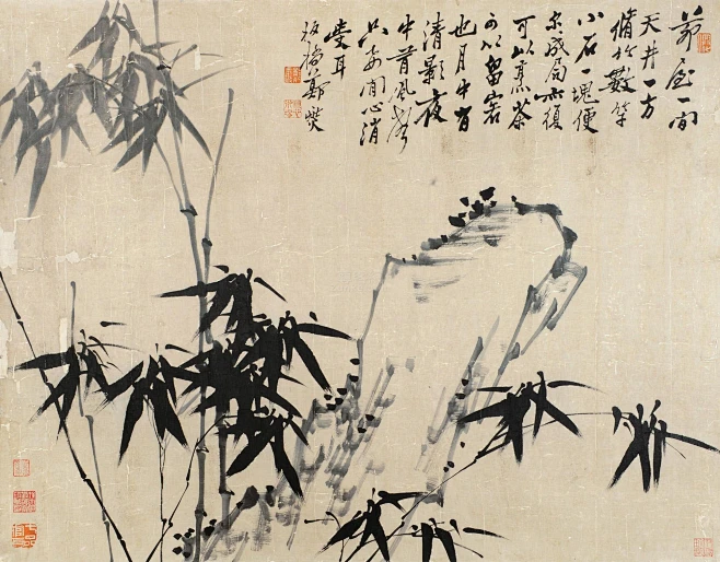 郑板桥 郑板桥 竹石图 横披作品欣赏-花瓣网