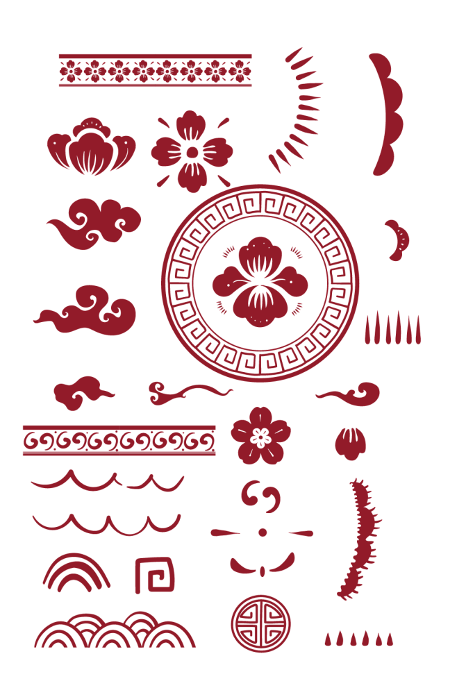 中国风古典花纹底纹祥云纹传统图案边框