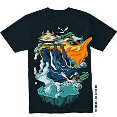 PSD 多财多亿国潮熊猫T恤插画图案