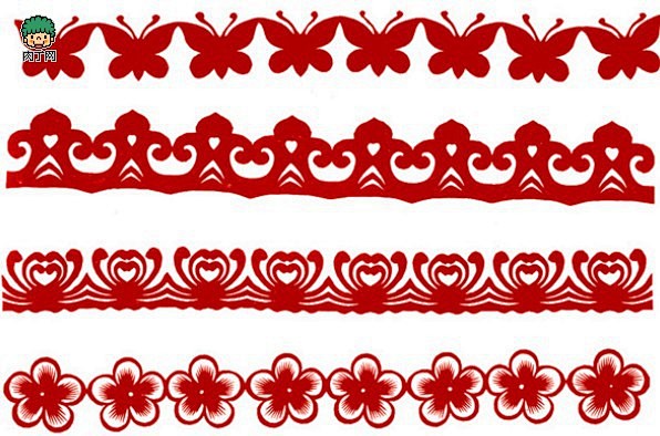 各种花边剪纸剪法窗花剪纸教程之剪纸花边的基础剪裁