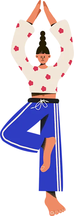 站姿平衡瑜伽女孩png插画