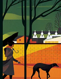 #灵感的诞生# 一组复古色调的矢量插画！浓郁的复古色调以及流畅的线条造型组合，再加上恰到好处的噪点细节，建议大图欣赏哦！/by：Charlie Davis ​​​​