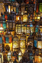 size: 36x24in Photographic Print: Lanterns for sale in a shop in the Khan el-Khalili bazaar (Souk), Cairo, Egypt by Jon Arnold :