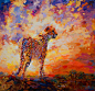 Cheetah's Valley Oil painting on canvas by Leon Devenice