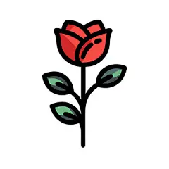 白底玫瑰矢量 | 图源免费矢量文件点击来源直接获取大图文件 |玫瑰花朵图标设计