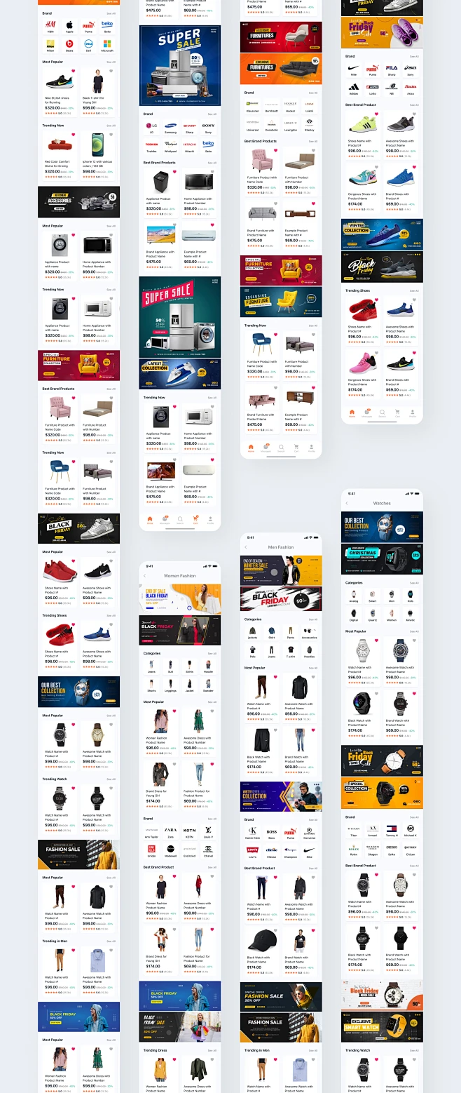UI Kits : Shoppir is a UI Kit about E-commerce, shopping, and stores ...