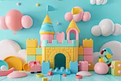 积木配件城堡搭建