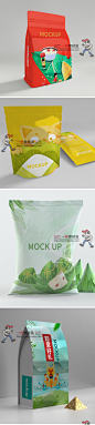 71零食五谷杂粮月饼粽子食品塑料袋包装样机智能贴图模板PSD素材-淘宝网