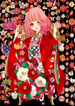 祈祷女孩子的幸福。女儿节吊饰特辑 : 对日本江户时代（1603-1867）的庶民而言，女儿节人偶非常昂贵。因此，他们便用绳子将人偶和绣球连在一起制作女儿节时用作装饰的“女儿节吊饰”。为祈祷女孩能够幸福而制作的女儿节吊饰，上面可爱的花朵和人偶、五颜六色的绣球都非常华丽，看着就觉得很幸福呢。这次就为大家送上描绘了女儿节吊饰的插画作品特辑。快来看看吧。
