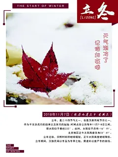 简约冬季立冬宣传画二十四节气立冬海报