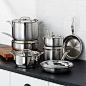 Cuisinart ® MultiClad Pro™ 12 件三层不锈钢炊具套装（打开大视图）