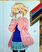 动漫卡通人物彩铅，太可爱啦~~
ins：syuhada_restu ​ （转）via @彩铅画教程